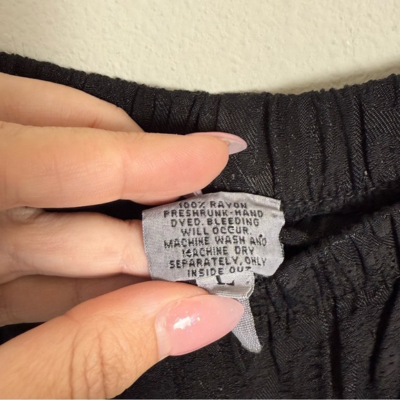 Vintage CP Shades Black Paisley Pull On Pants Size Large - Picture 4 of 5